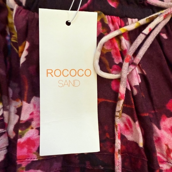 NWT Rococo Sand Mini Skirt Maroon Floral Embroidered Lace Small - Picture 2 of 6